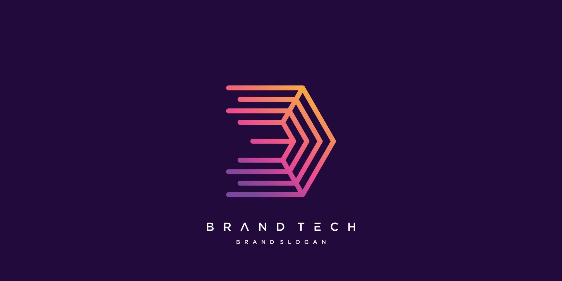 buchstabe d logo vorlage für techonology company premium vector teil 4