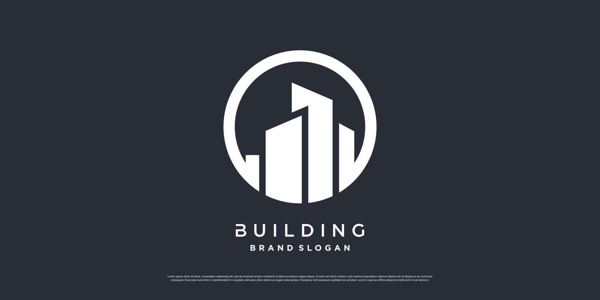 Gebäude-Logo-Vorlage mit modernem, einzigartigem Konzept Premium-Vektor-Teil 7 vektor