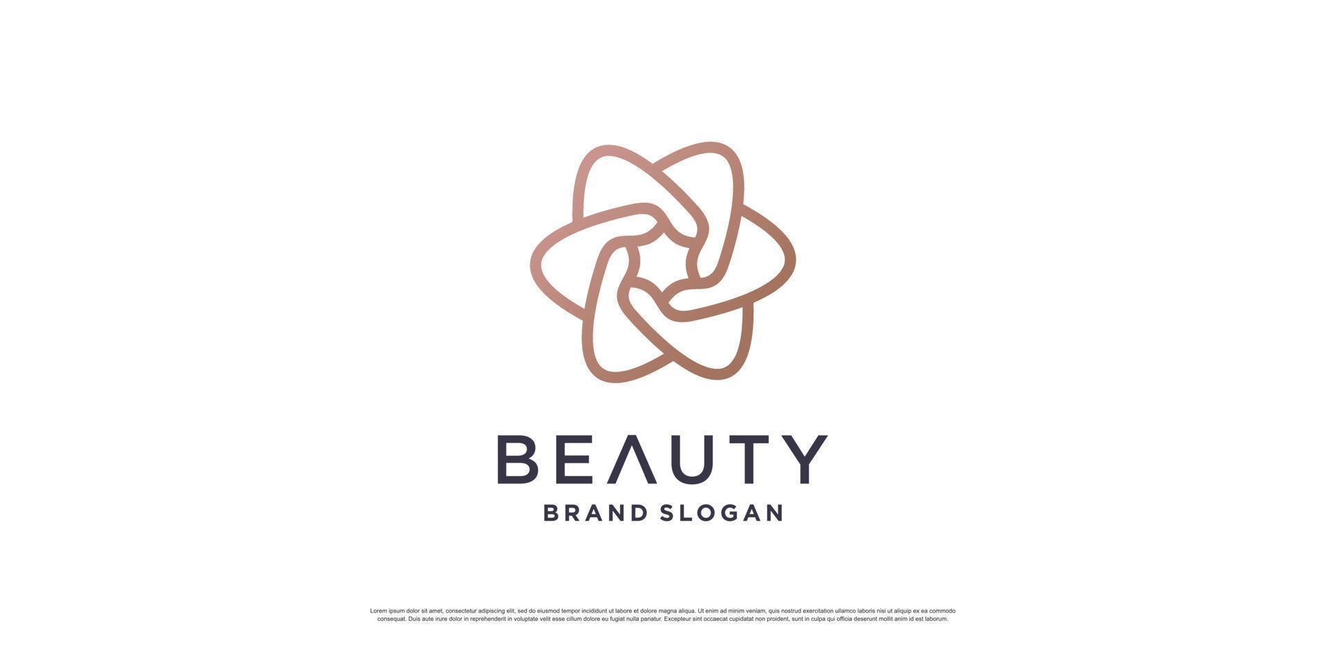 Beauty-Logo-Design mit minimalistischem Linienkonzept Premium-Vektor Teil 3 vektor