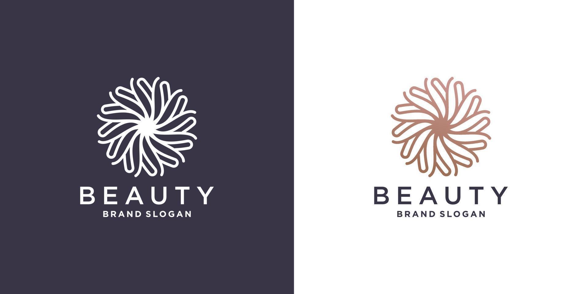 Beauty Flower Logo abstrakt mit Premium-Vektor-Teil 4 des Linienkonzepts vektor