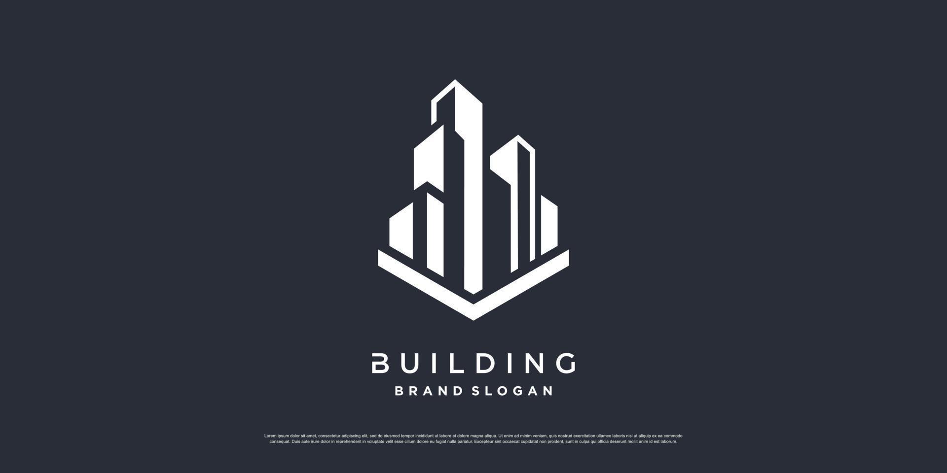 Gebäude-Logo-Vorlage mit modernem, einzigartigem Konzept Premium-Vektor-Teil 6 vektor
