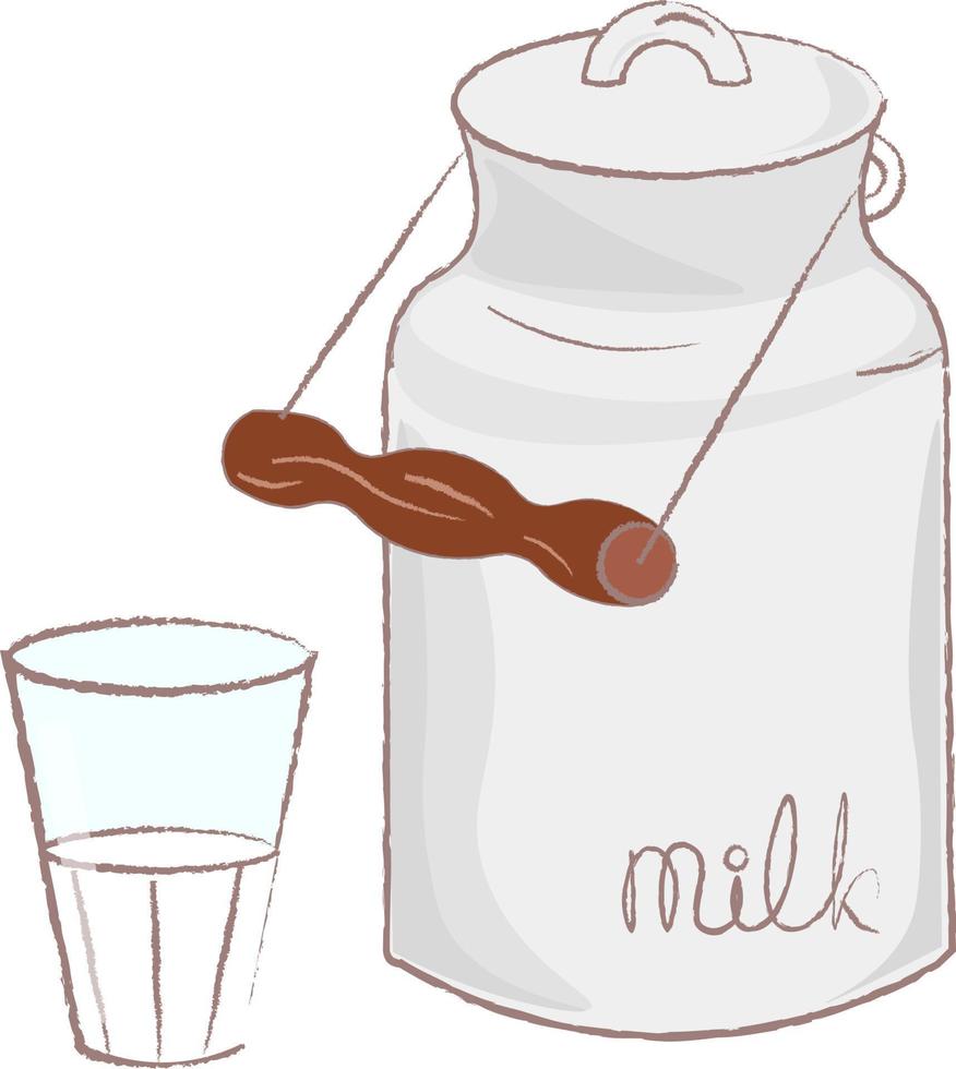 Dose und Glas Milch vektor