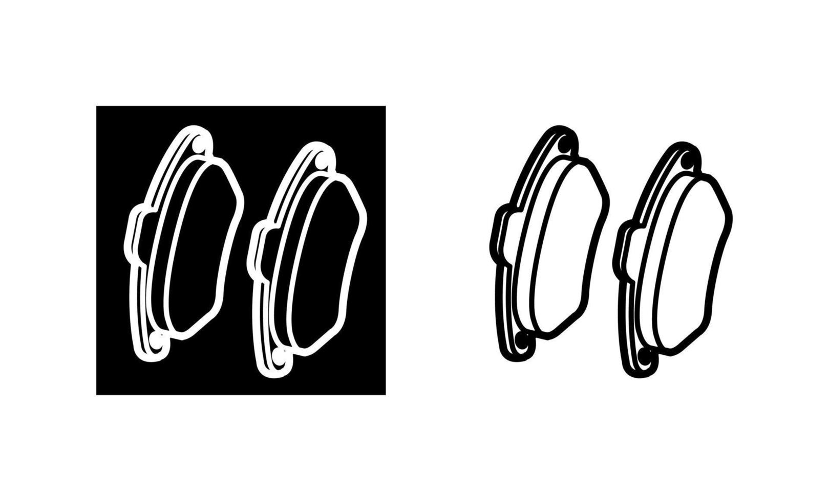 Auto-Bremsbelag-Symbol. Autoreifendruckbremsteil. Silhouette und lineares Originallogo. einfaches Outline-Stil-Schild-Symbol. Vektor-Illustration isoliert auf weißem Hintergrund. Folge10. vektor