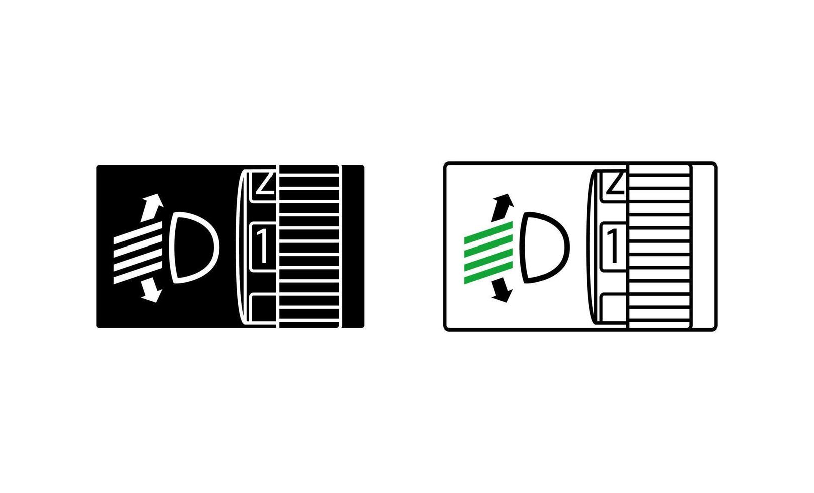 bil strålkastare justering tecken ikon. bil halvljus ikon. siluett och linjär originallogotyp. enkel disposition stil tecken ikon. vektor illustration isolerad på vit bakgrund. eps 10
