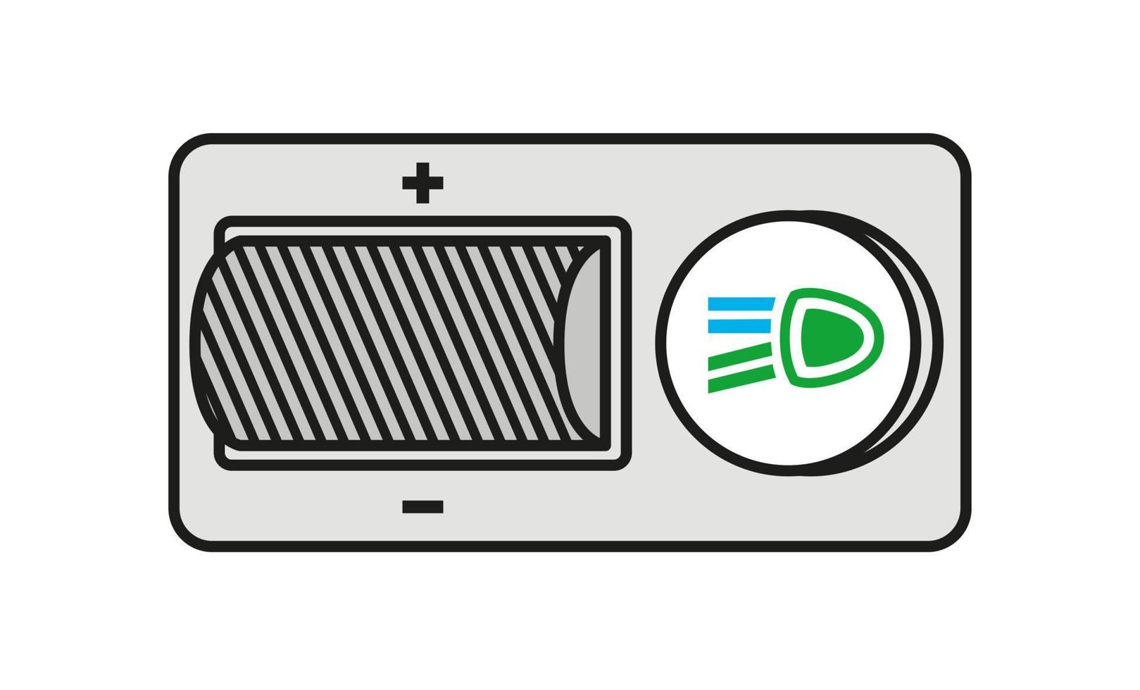 Symbol für die Einstellung der Autoscheinwerfer. Auto-Licht-Dimmer-Symbol. Silhouette und lineares Originallogo. einfaches Outline-Stil-Schild-Symbol. Vektor-Illustration isoliert auf weißem Hintergrund. Folge 10 vektor