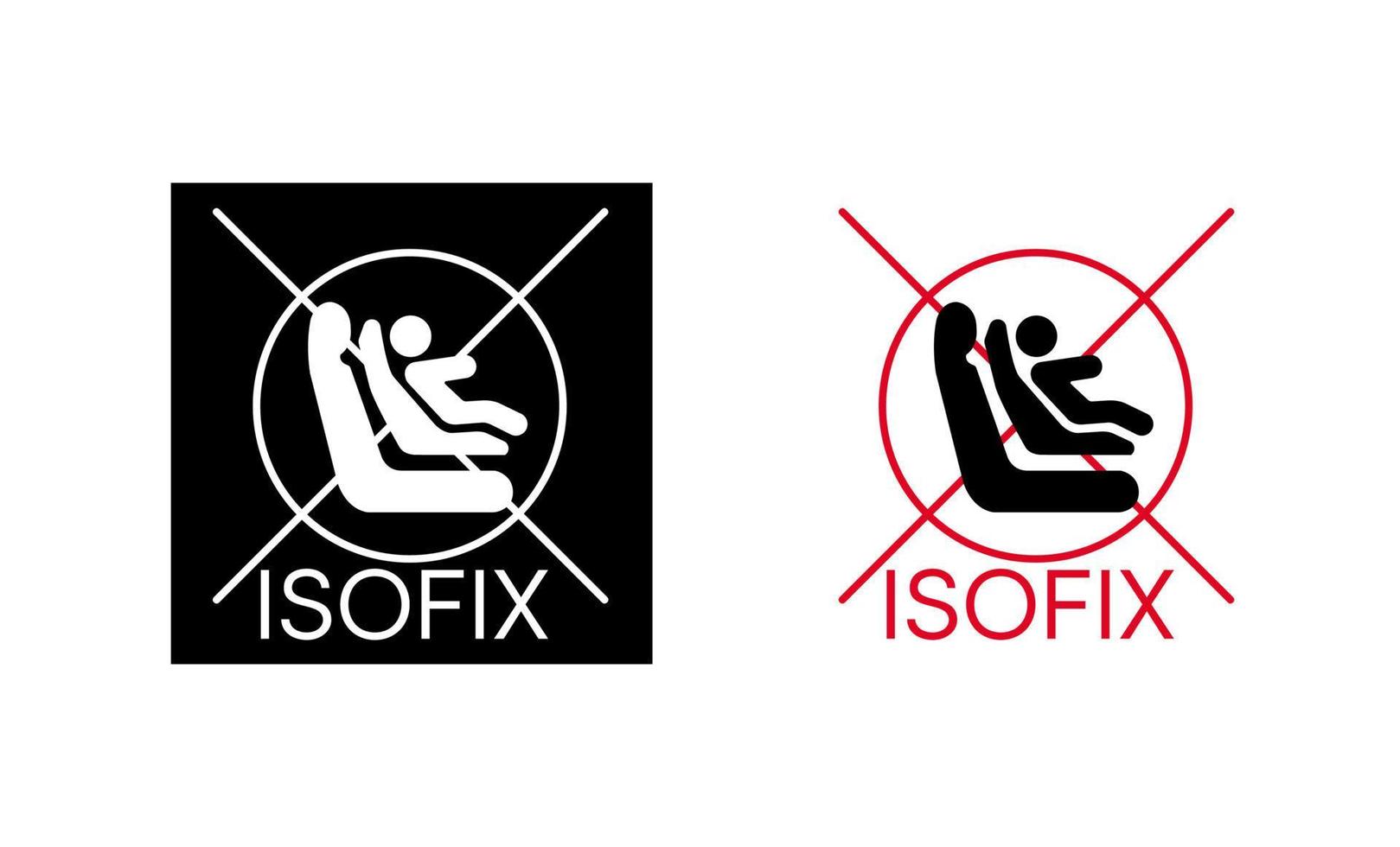 Symbol für isofix-Kindersitz im Auto. Die Babyschale des Autos wird von hinten verriegelt. Silhouette und lineares Originallogo. einfaches Outline-Stil-Schild-Symbol. Vektor-Illustration isoliert auf weißem Hintergrund. Folge vektor