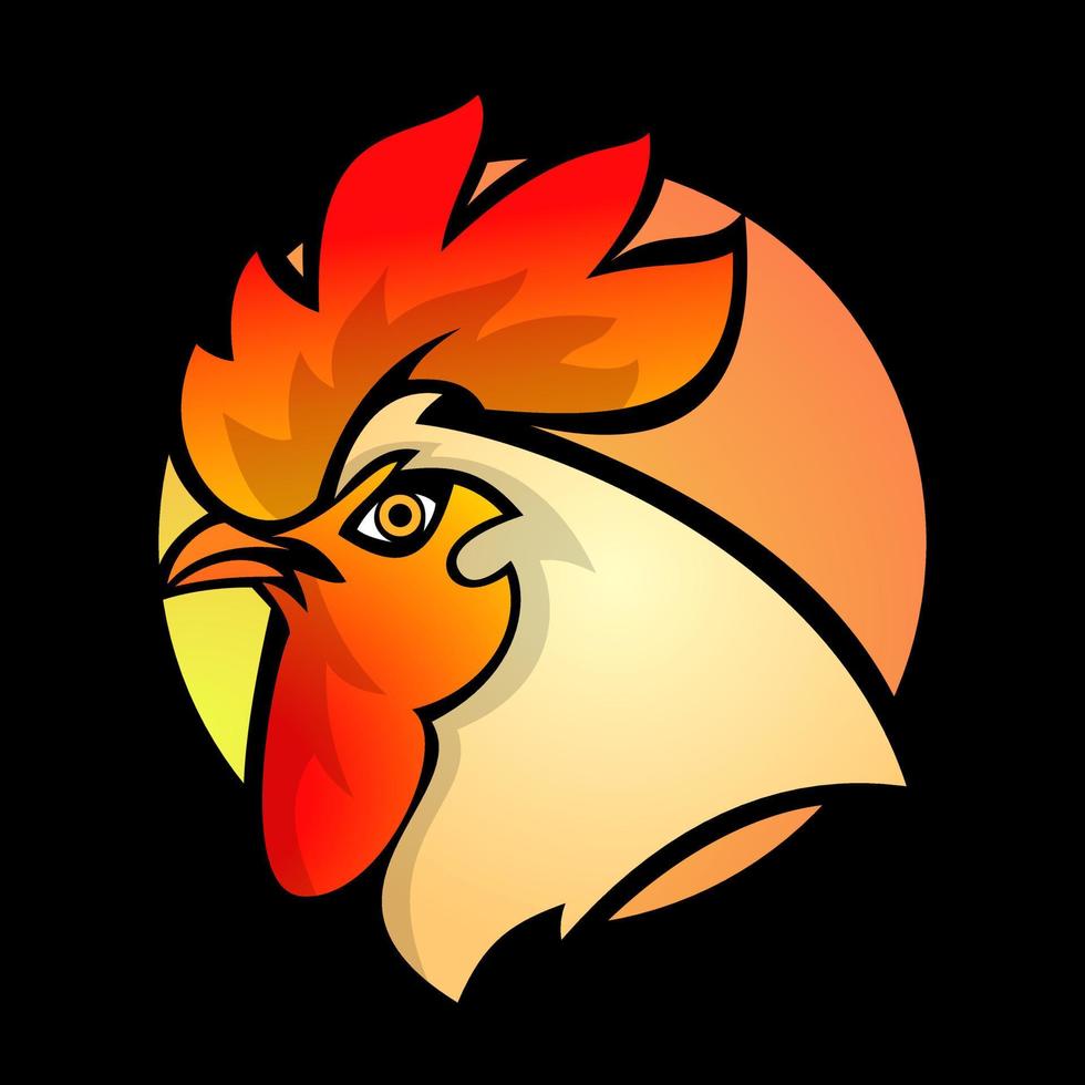 Huhn-Logo-Cartoon-Figur. am besten für maskottchen oder geschäftsmarke verwendet. Vektor-Logo-Illustration vektor