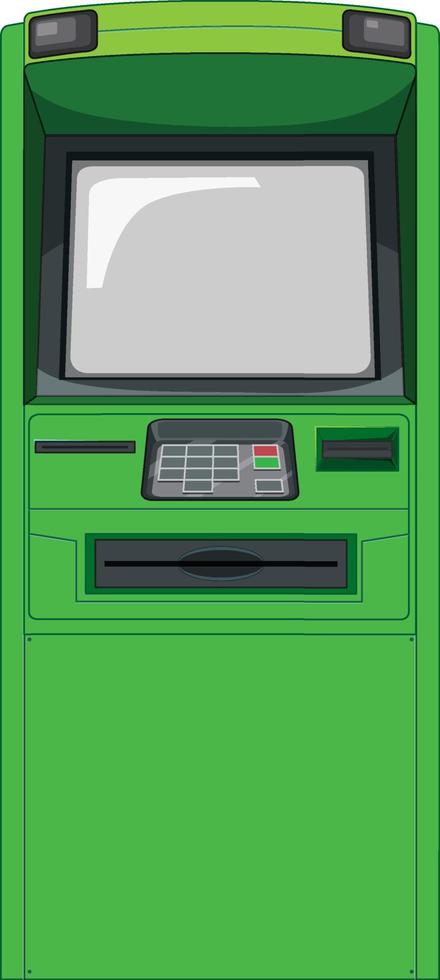 Geldautomat isoliert auf weißem Hintergrund vektor