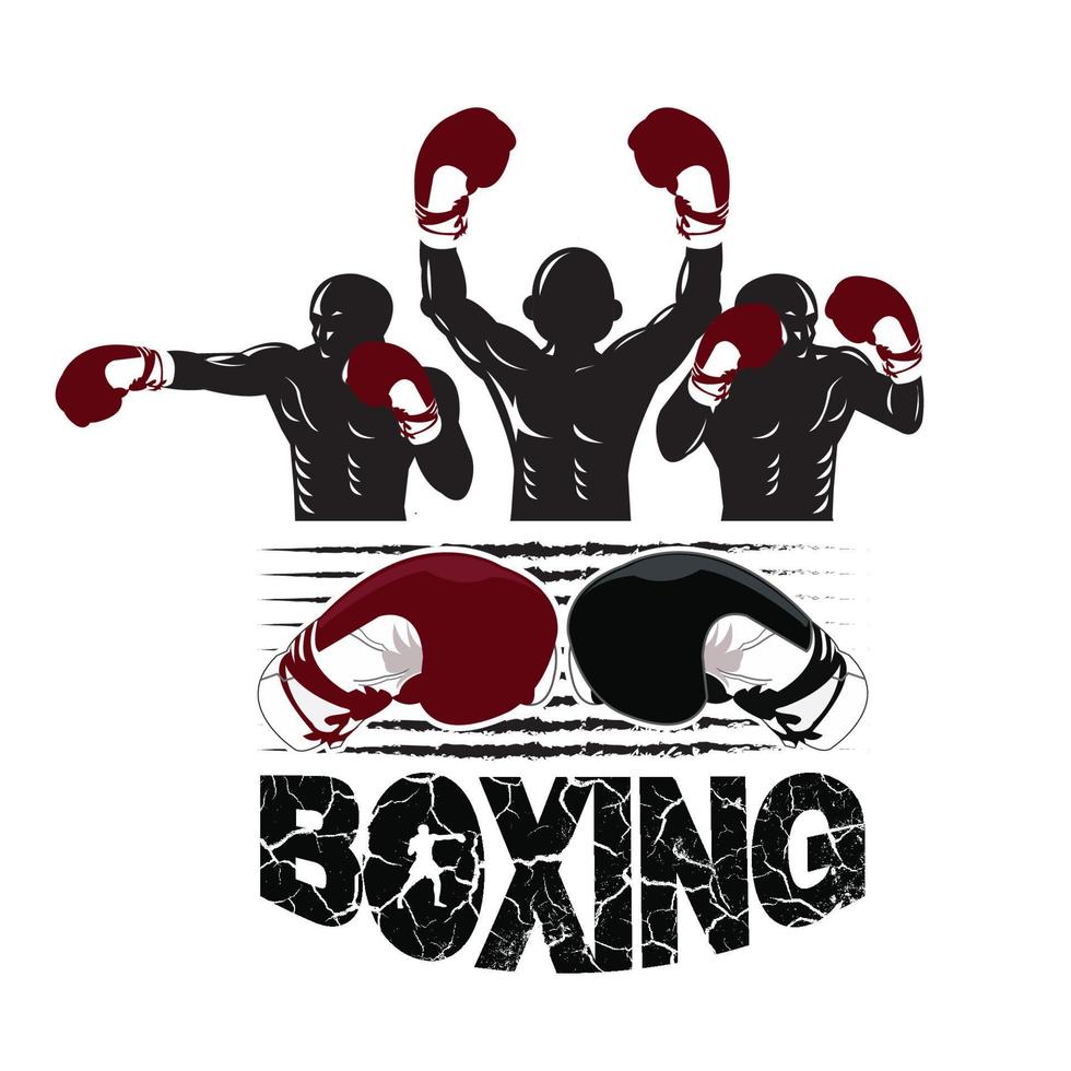 illustration av tre vinnare koncept för boxning logotyp vektor