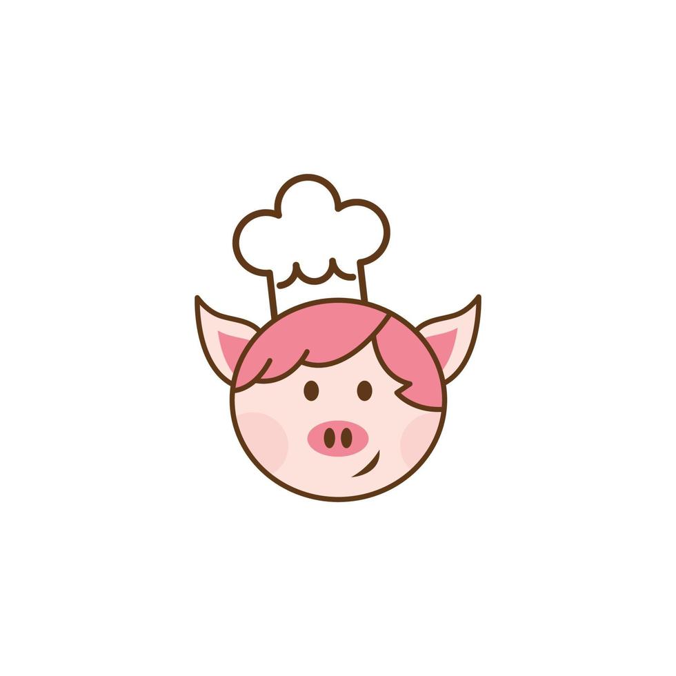 söt griskock logotyp design. bra för barn glad matlagning, restauranger, etc. vektor konst illustrationer