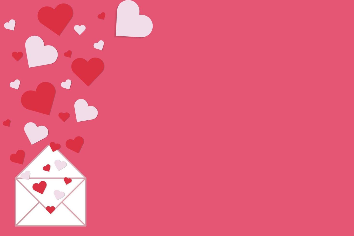 rosafarbener Herzhintergrund rosafarbener Hintergrund mit Herz für Vektorsymbole der Liebe für glückliche Frauen, Mutter, Valentinstag, Geburtstagsgrußkartendesign. vektor