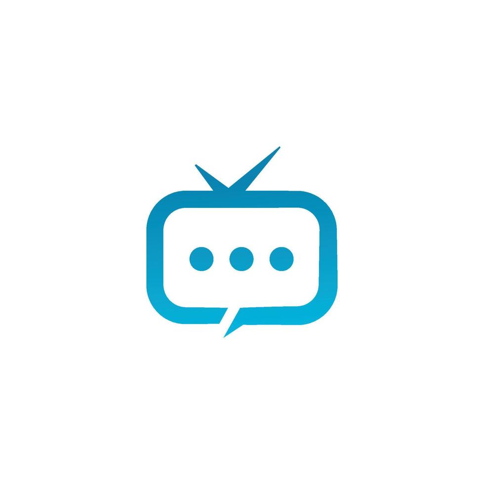 TV-Chat-Logo. Chat-Emblem. Comic-Bubble-Chat wie ein Fernsehbildschirm mit Buchstaben auf verschiedenen Hintergründen. vektor