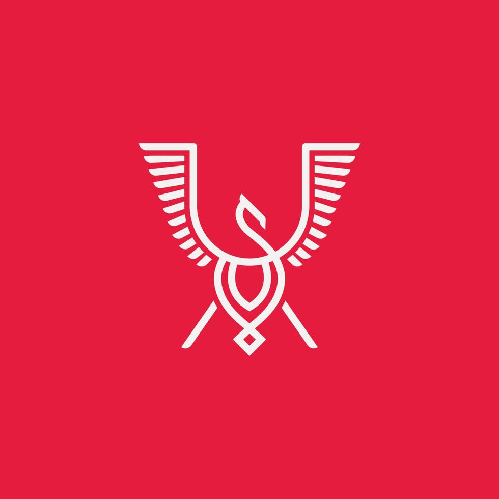 Greif heraldisches Logo-Design. Drache oder Greif isoliertes heraldisches Tier. Vektorgrafik vektor