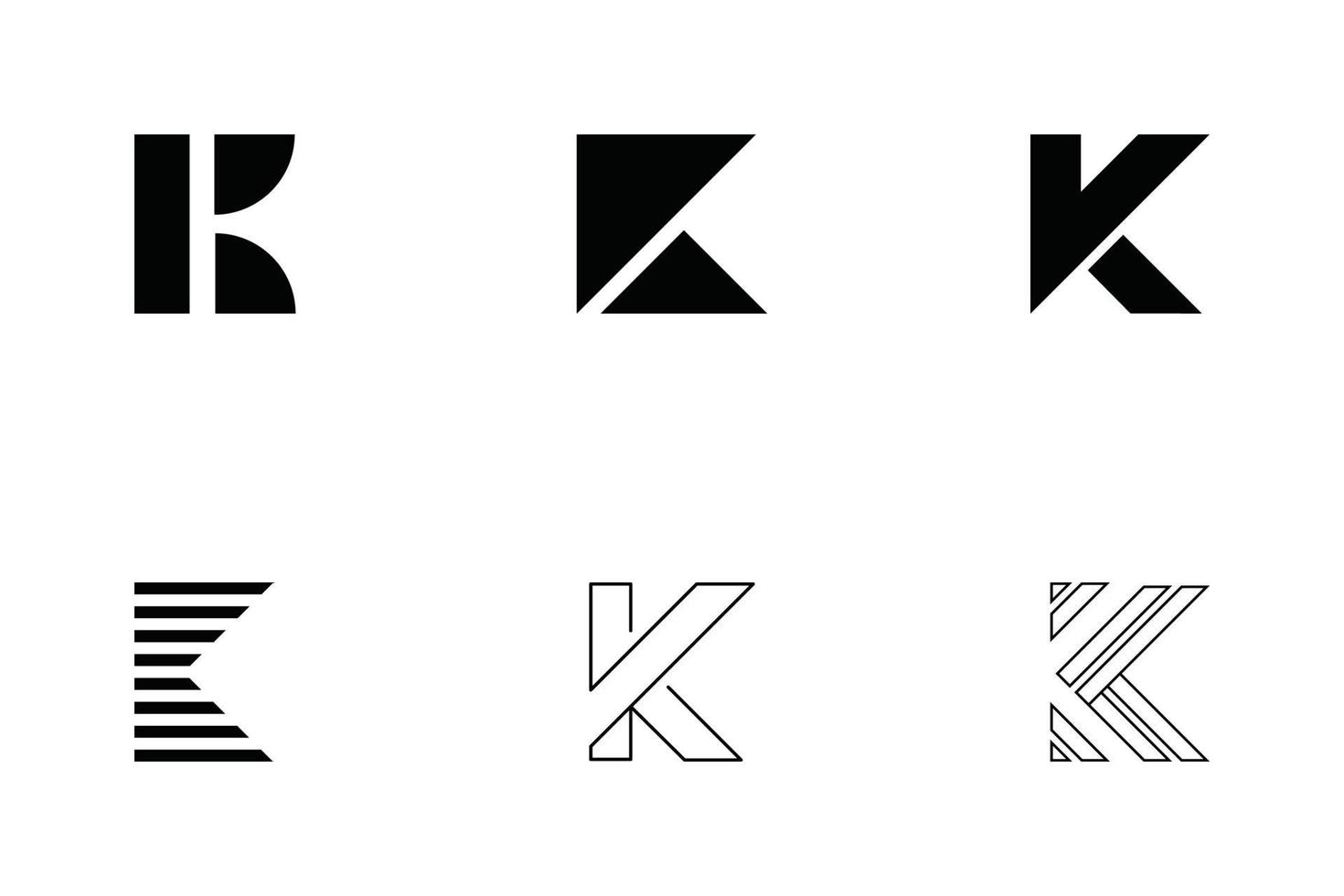 uppsättning av monogram bokstaven p logotyp vektor design