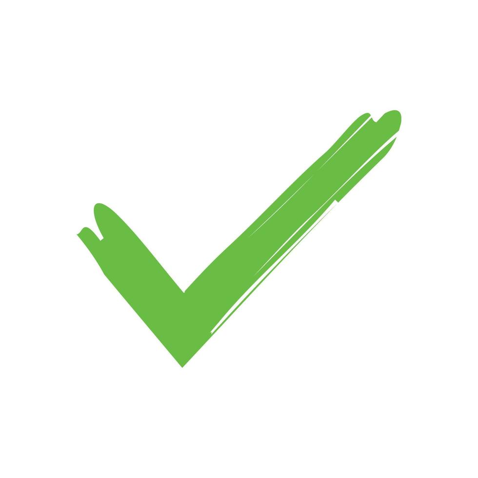 Pinsel grünes Häkchen-Symbol. Häkchen-Symbol im grünen Farbvektor vektor