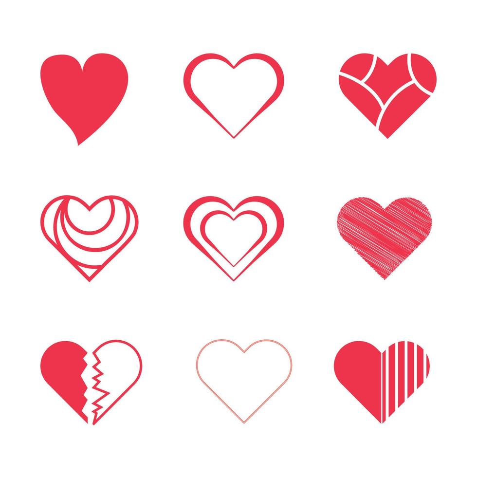Herzen. designelemente für frauen, mutter, valentinstag, geburtstagsgrußkartendesign. vektor