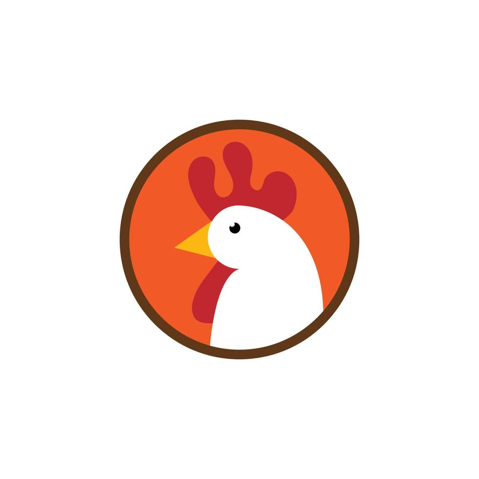 kyckling logotyp ikon designkoncept. bra för tupprestaurang och kycklingfarm. vektor illustration