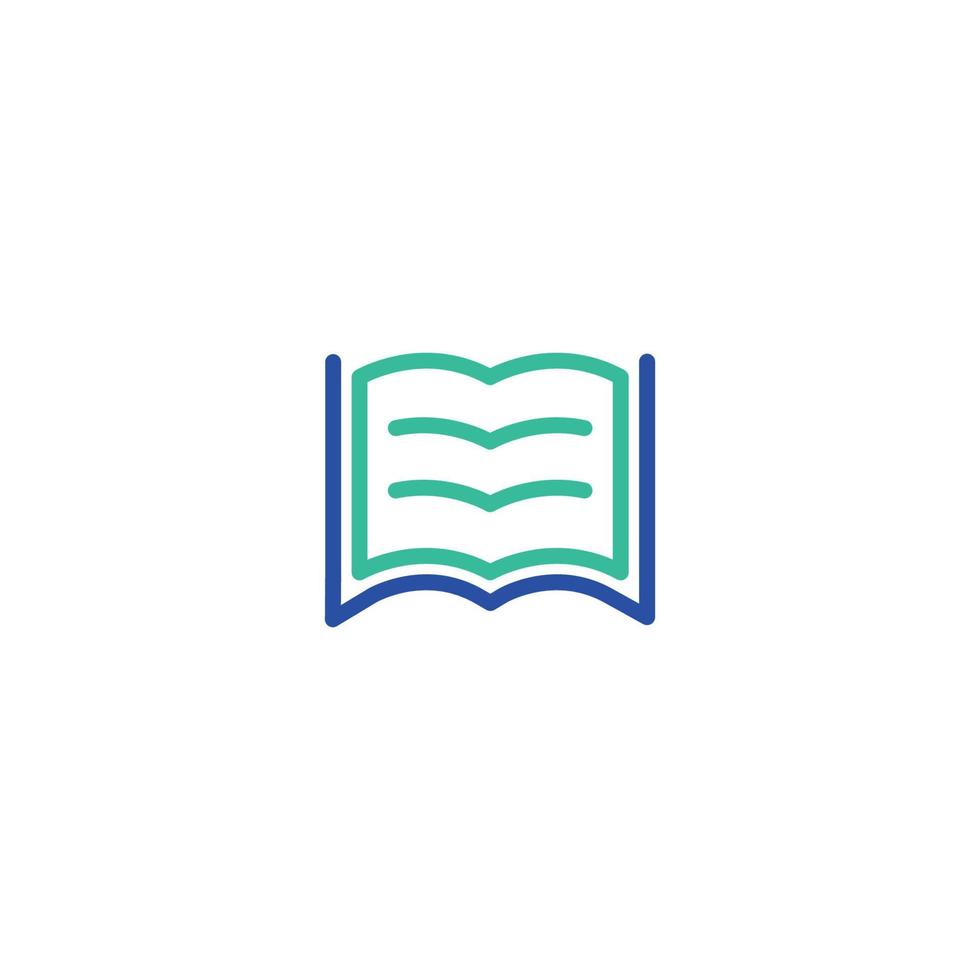 modernes Logo-Design für offene Bücher. gut für Bildung, Universität und Schule. Vektorgrafik vektor