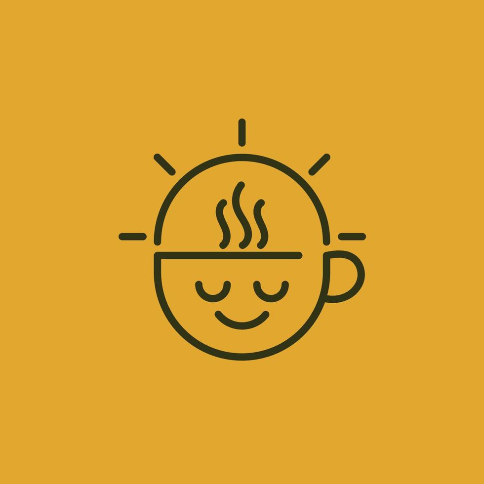 kaffe solen logotyp design vektor illustration