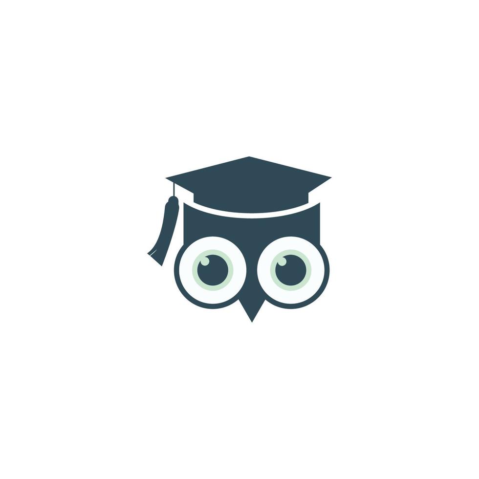 uggla fågel logotyp malldesign. smart utbildning logotyp med uggla symbol. vektor konst illustration