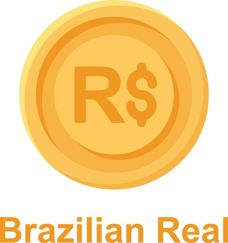 brasilianische echte Münze isoliertes Vektorsymbol, das leicht geändert oder bearbeitet werden kann vektor