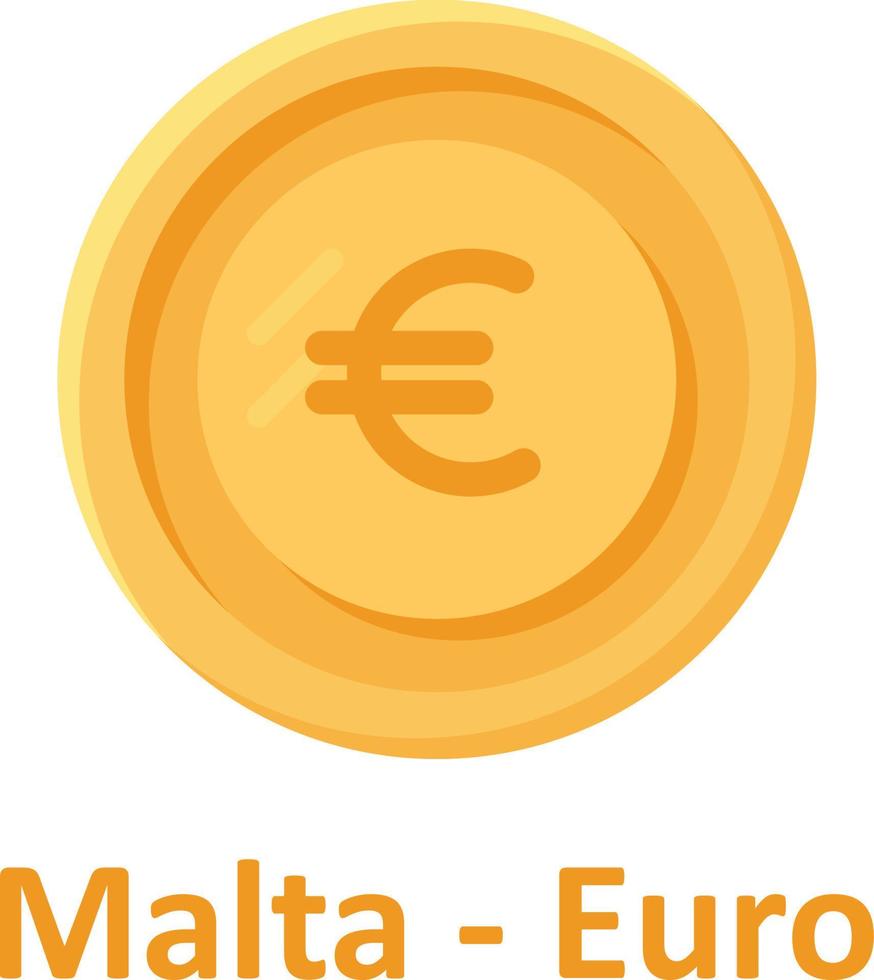 Malta-Euro-Münze isoliertes Vektorsymbol, das leicht geändert oder bearbeitet werden kann vektor