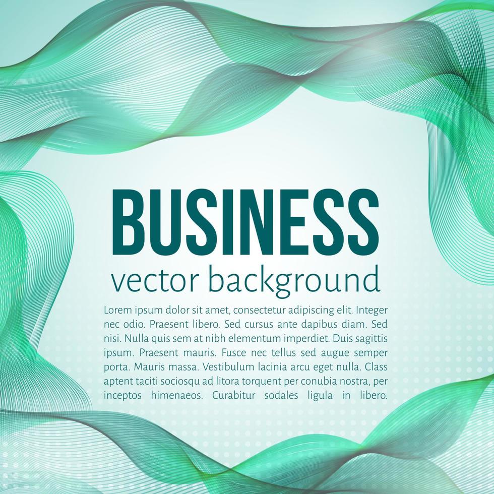 hellgrüne sich bewegende wellenlinien. Business-Hintergrund. einfach zu bearbeitende Designvorlage für Ihre Präsentationen. vektor