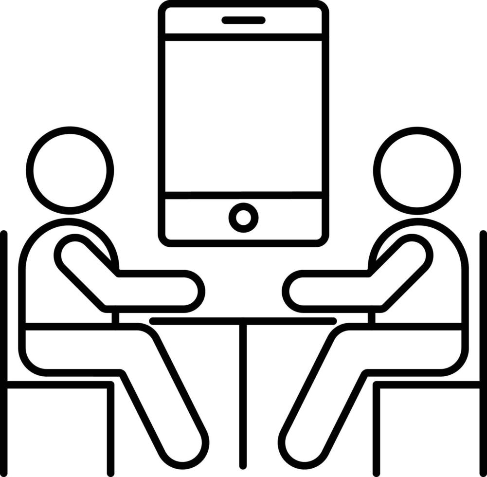 isoliertes Vektorsymbol für Online-Meetings, das leicht geändert oder bearbeitet werden kann vektor