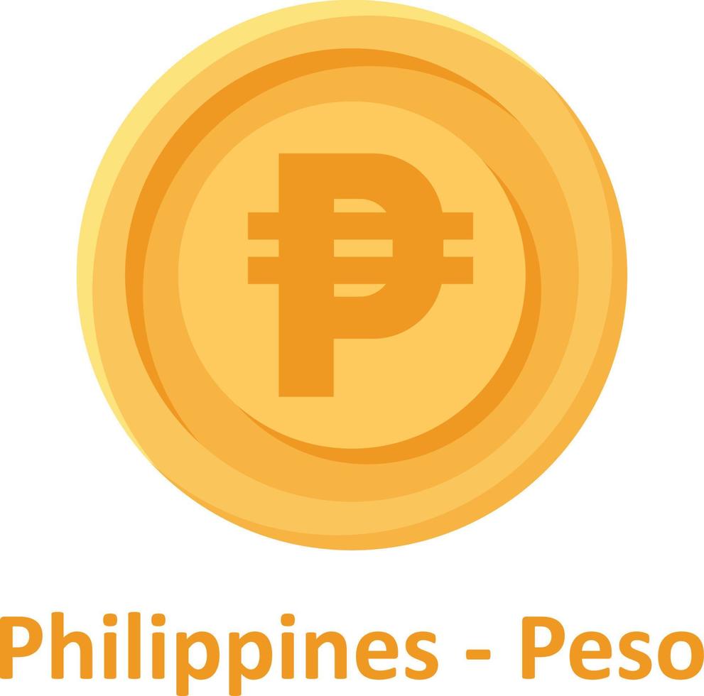 philippinische Peso-Münze isoliertes Vektorsymbol, das leicht geändert oder bearbeitet werden kann vektor