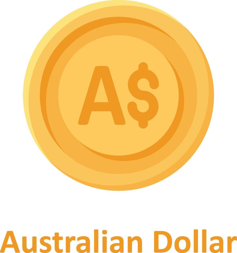 Australische Dollarmünze isoliertes Vektorsymbol, das leicht geändert oder bearbeitet werden kann vektor