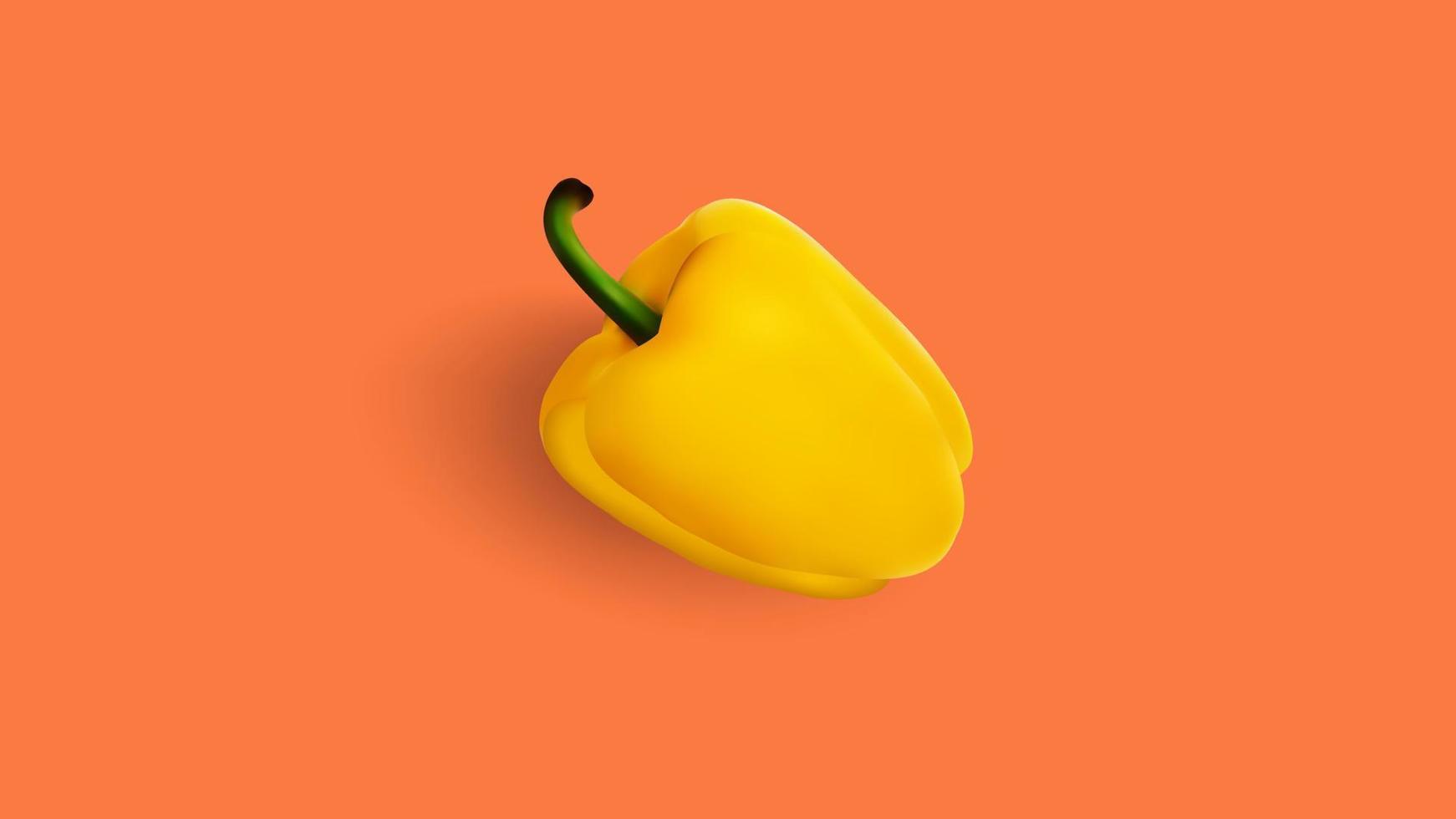 vektorgrafik av realistiska paprika illustration med gult färgschema isolerad på orange bakgrund. lämplig för att göra grönsaksaffärer eller kulinarisk marknadsföringsdesign vektor