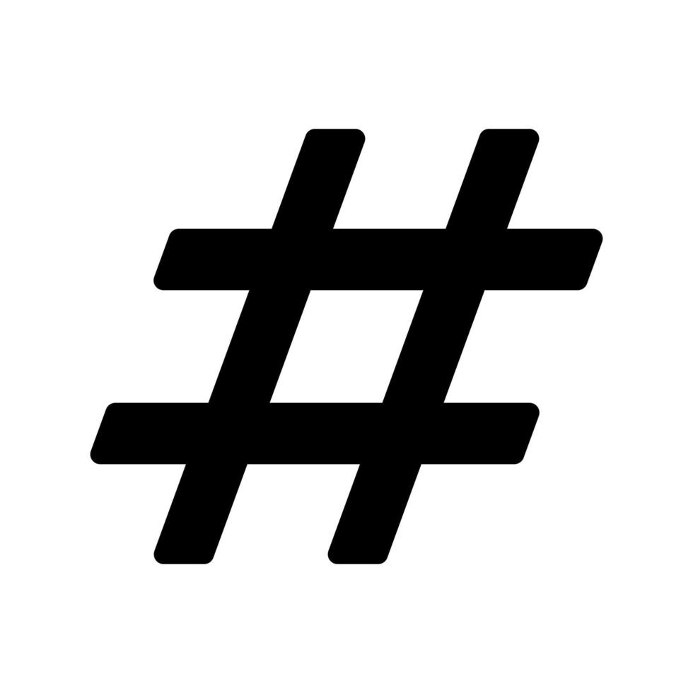 hashtag svart vektor ikon isolerad på vit bakgrund