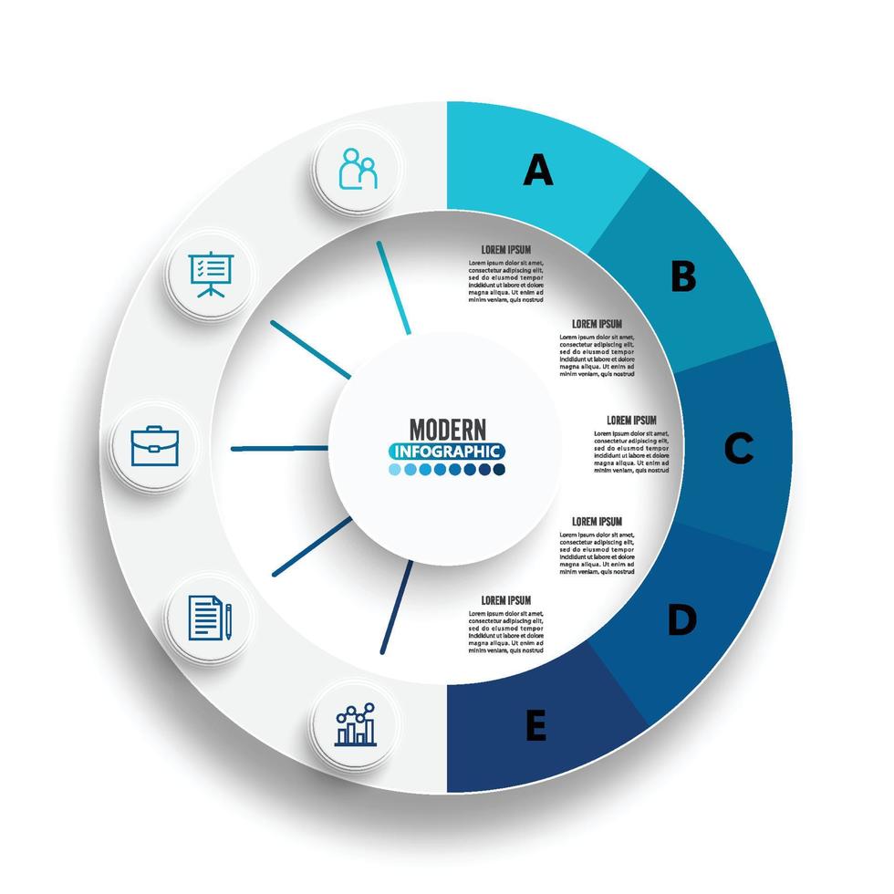 Kreisdiagramm-Infografik-Vorlage mit 10 Optionen für Präsentationen, Werbung, Layouts, Jahresberichte vektor