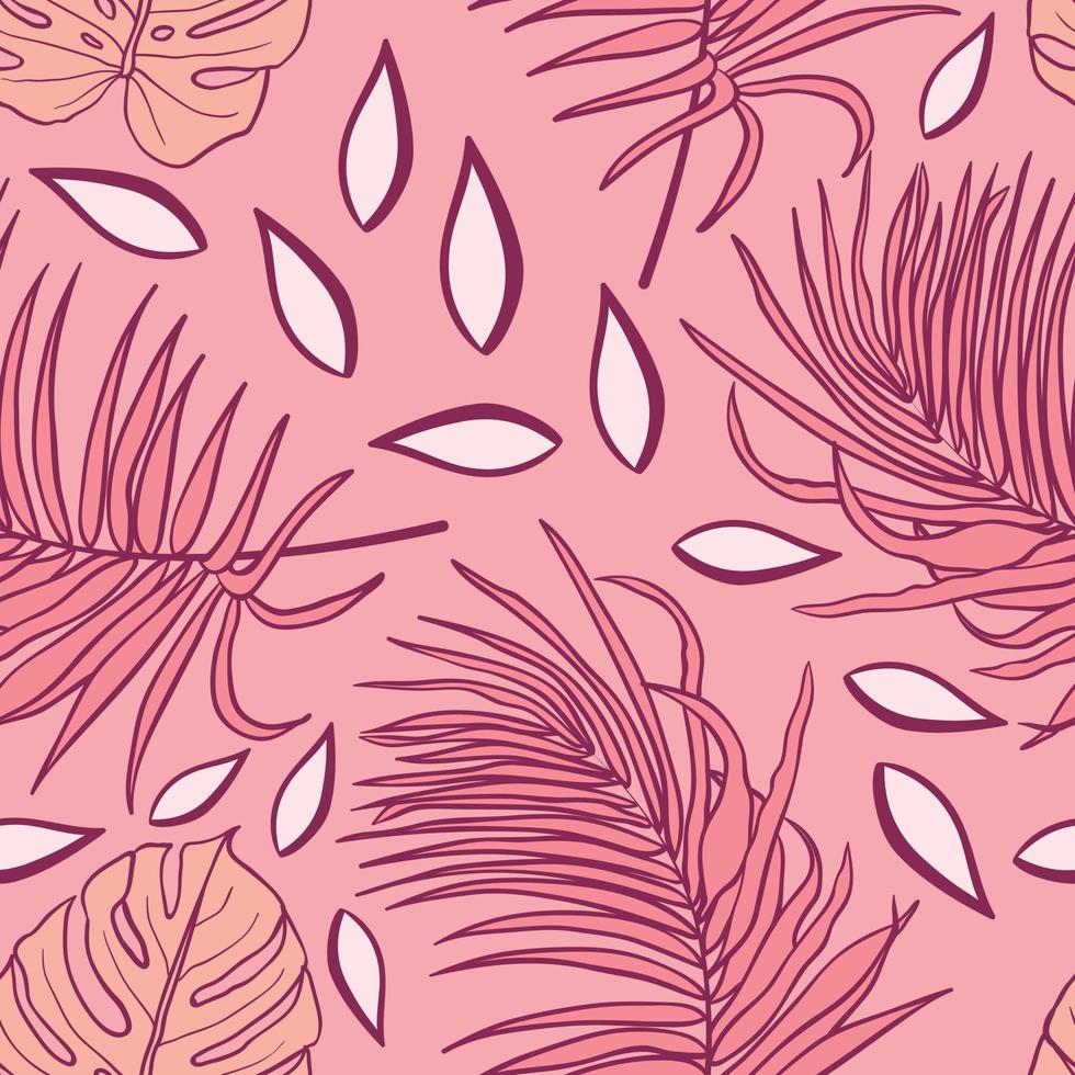 vackra tropiska löv gren seamless mönster design. tropiska löv, monstera leaf sömlös blommönster bakgrund. trendig brasiliansk illustration. våren sommar design för mode, tryck vektor