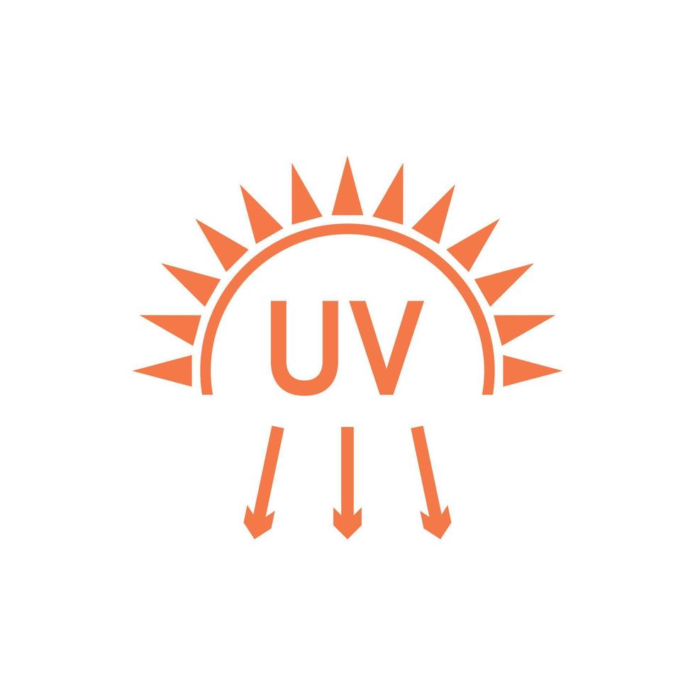 uv-strålning ikon. solens ultravioletta symbol. vektor