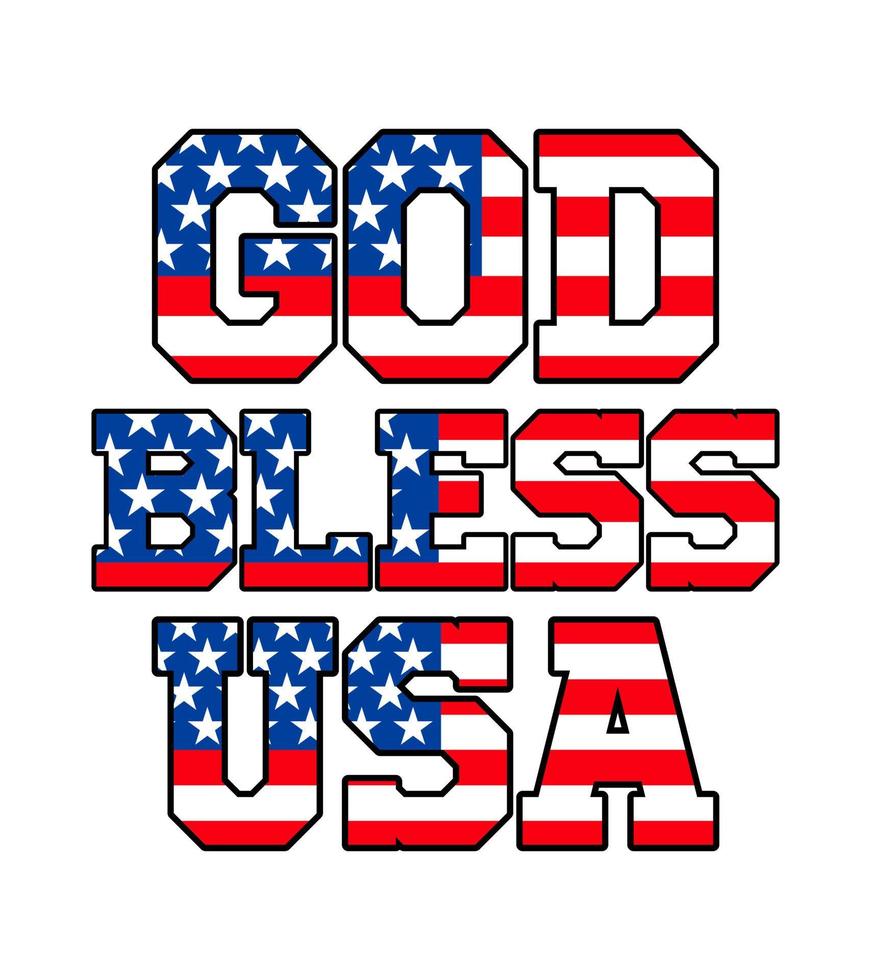 gott segne usa 4. juli t-shirt design vektor