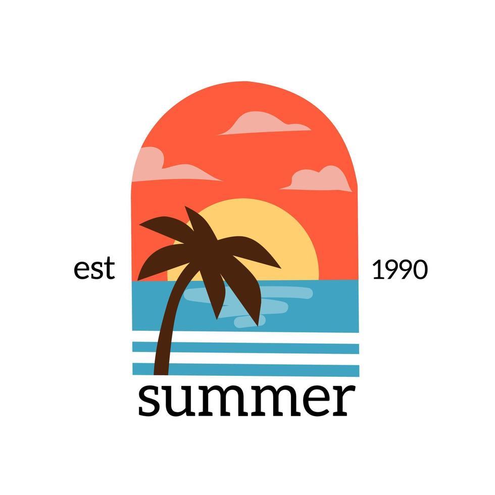Illustrationsvektorgrafik des Sommers am Strand geeignet für Hintergrund, Banner, Poster. vektor