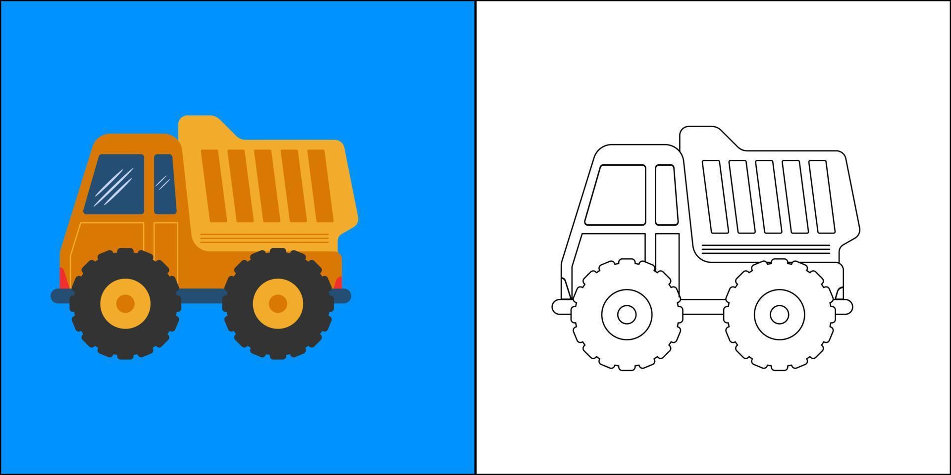 lastbilskonstruktion lämplig för barns målarbok vektorillustration vektor