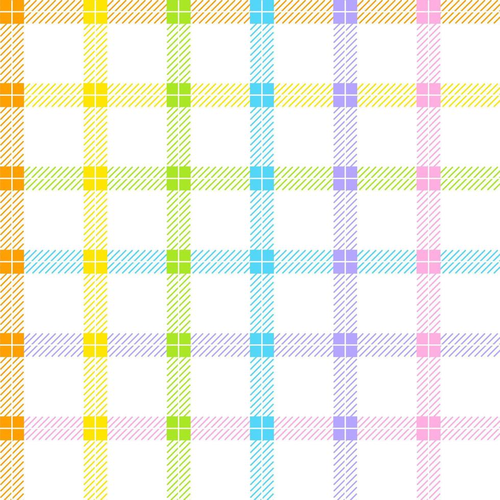 pastell regnbåge söt linje rand randig rutig scott pläd tartan gingham tecknad vektor sömlöst mönster tryck bakgrund