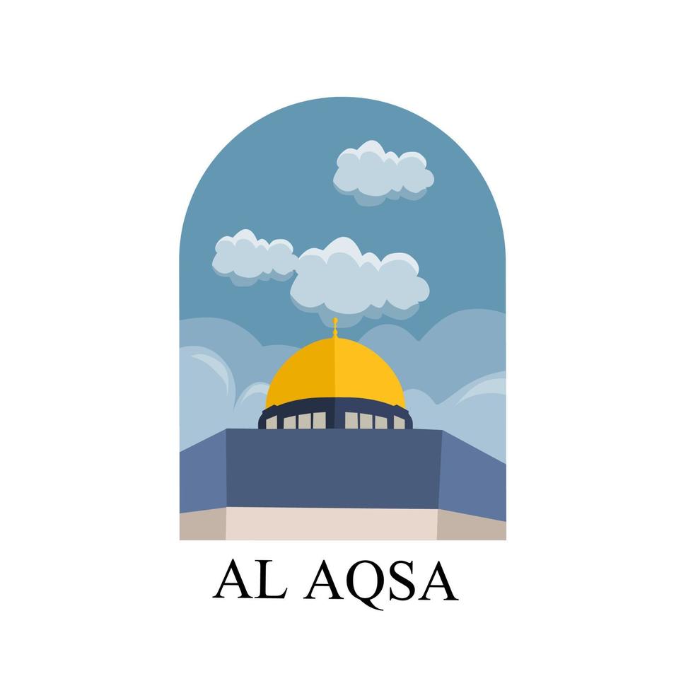 Illustration einer Al-Aqsa-Moschee, geeignet für Hintergrund, Banner, Poster. vektor
