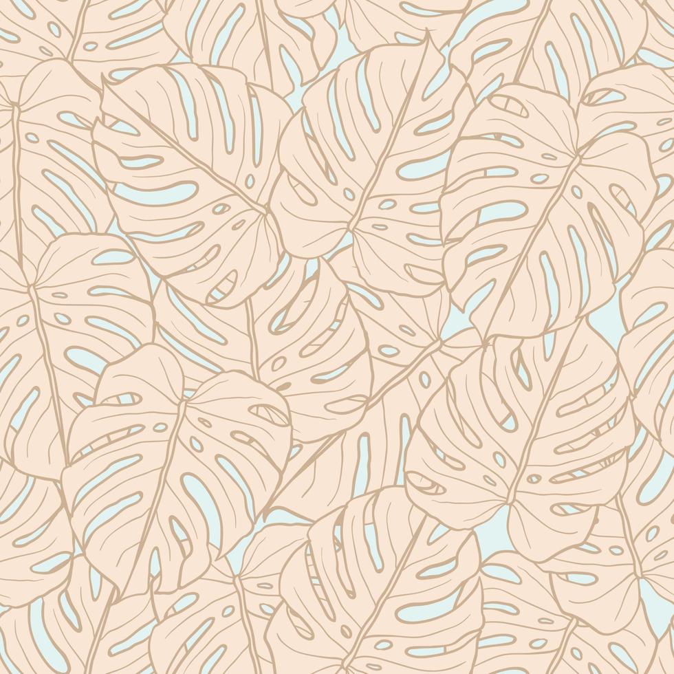 schöne tropische blätter verzweigen nahtloses musterdesign. tropische blätter, monstera blatt nahtloser blumenmusterhintergrund. trendige brasilianische illustration. frühlingssommerdesign für mode, drucke vektor