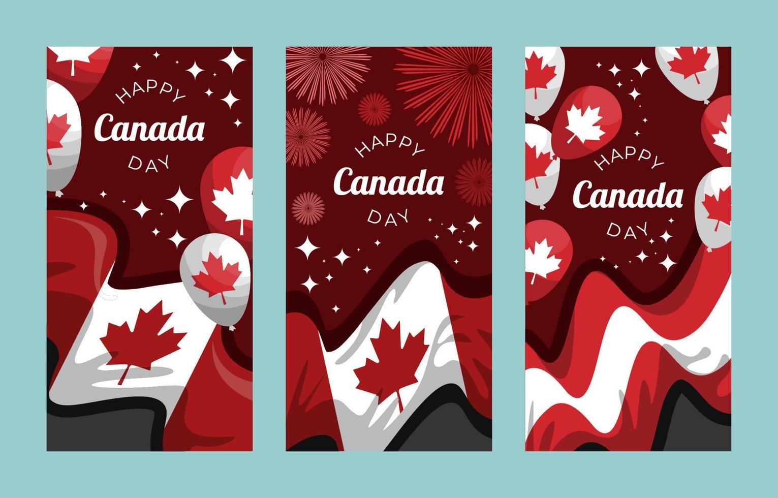 Happy Canada Day Banner Set vektor