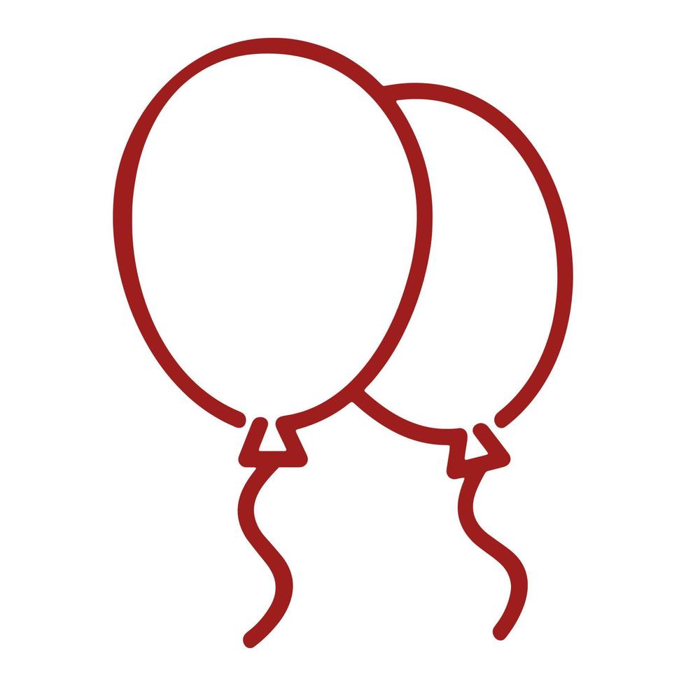 röd linje ballong ikon. ballong symbol vektor tecken isolerad på vit bakgrund.