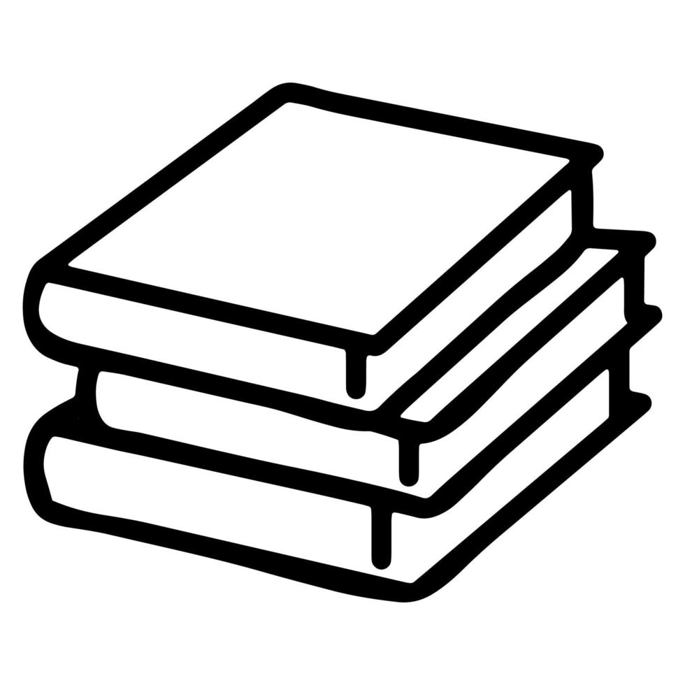 Buchstapel Liniensymbol auf weißem Hintergrund. Vektor-Illustration. vektor