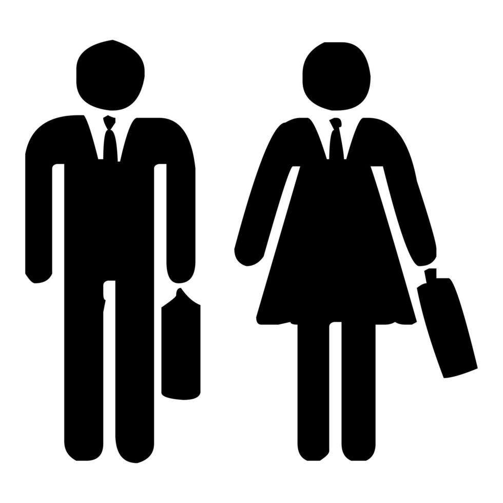 Lineares Symbol für Mitarbeiter des Unternehmens. Mann und Frau in Uniform. offizielle Wirtschaftsvertreter. Vektor-Illustration vektor