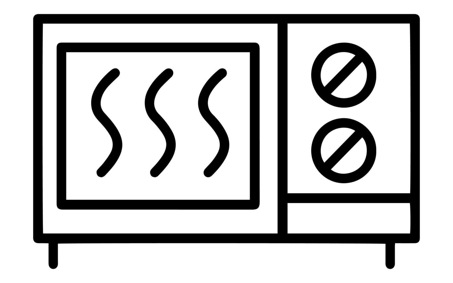 Mikrowelle lineares Symbol. Elektrischer Lebensmittelerhitzer auf weißem Hintergrund. Vektor-Illustration vektor