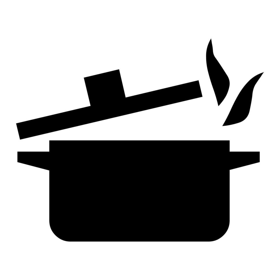 Pan-Symbol. Topf-Symbol. Kochen im Topf. Koch-Symbol. Suppentopf-Symbol auf weißem Hintergrund. Vektor-Illustration. vektor