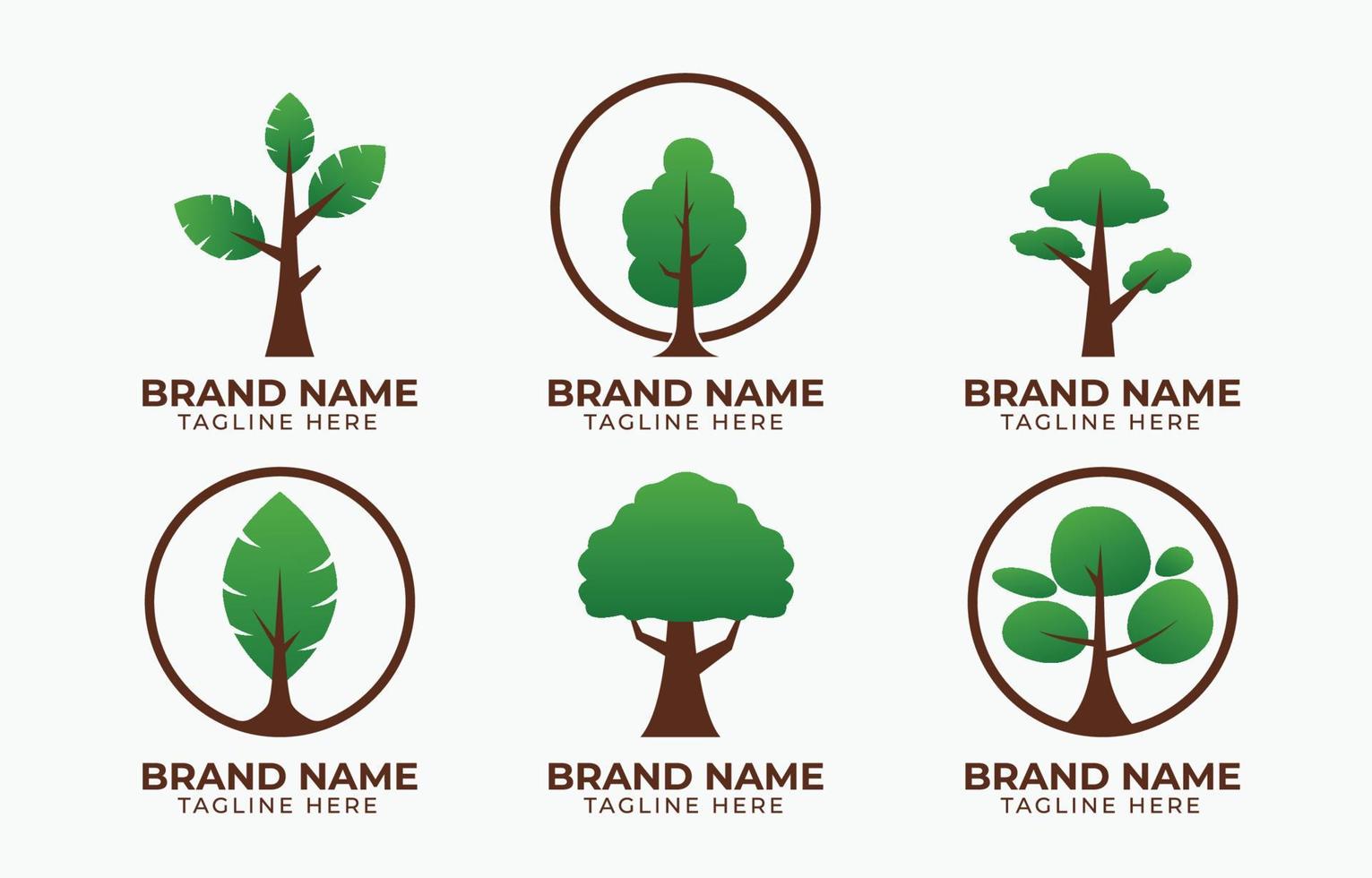 uppsättning träd logotyp koncept vektor