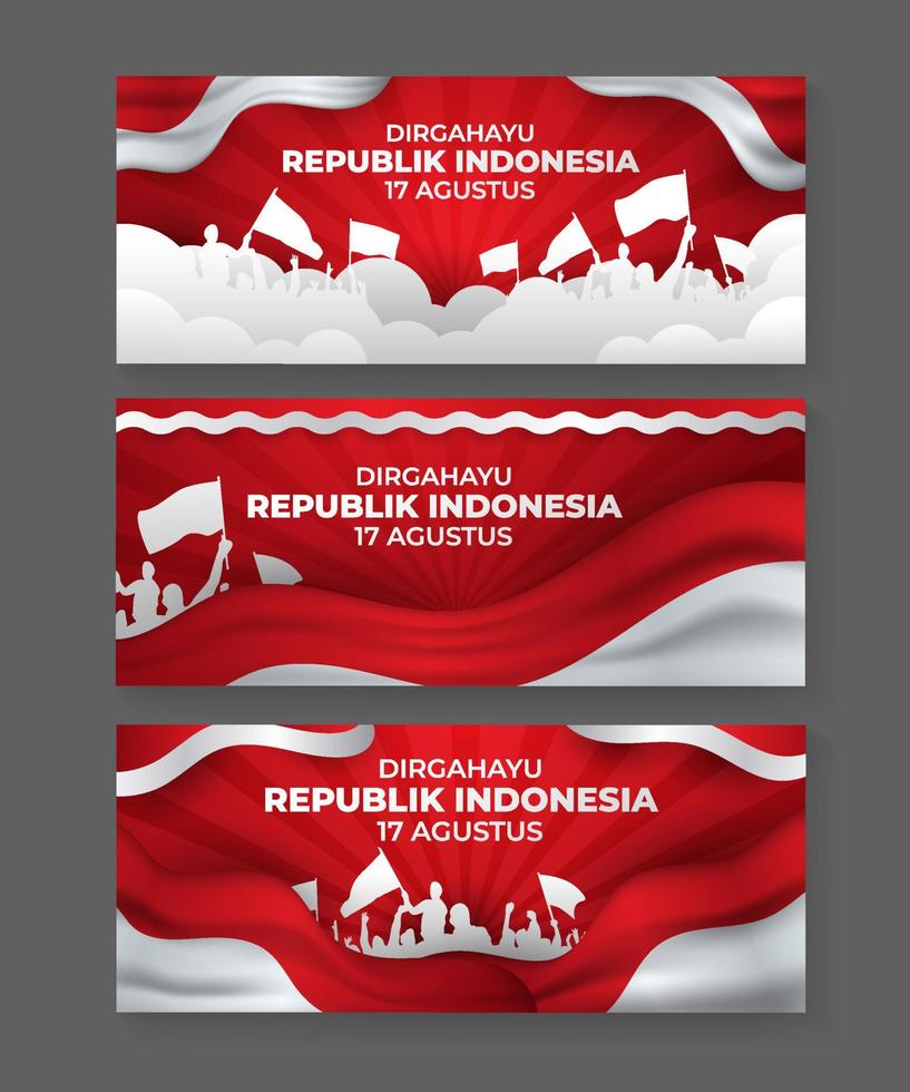 indonesien dirgahayu självständighetsdagen banner vektor