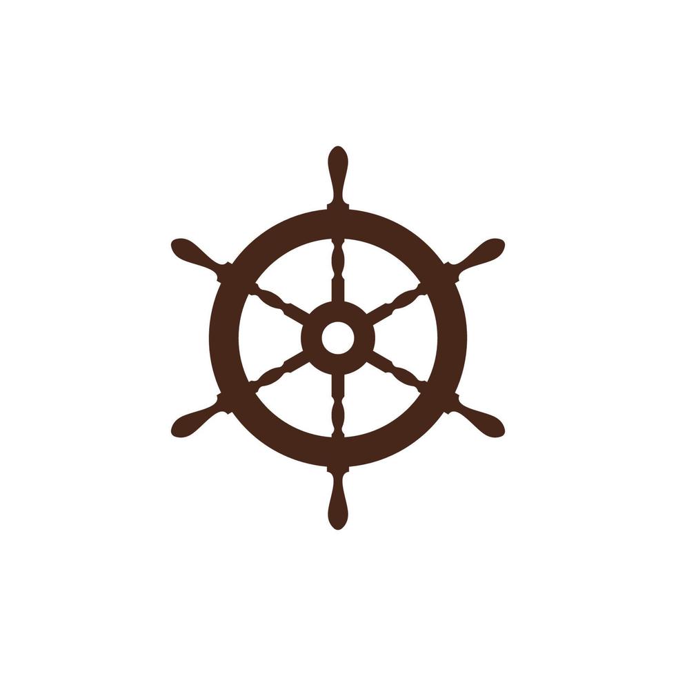 fartygets ratt logotyp ikon designmall vektor